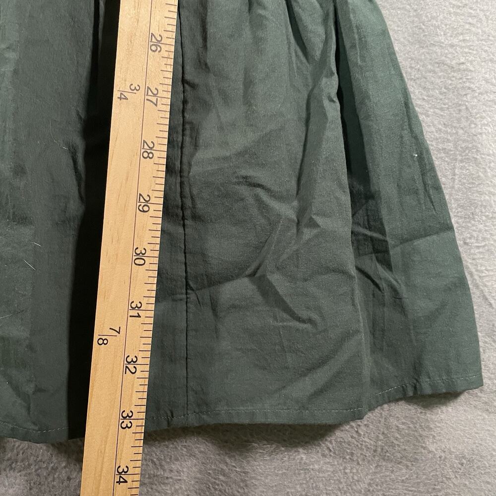 Madewell Emerald Green Poplin Long-Sleeve Faux Wrap Pockets Tiered Dress XXS - Picture 3 of 10